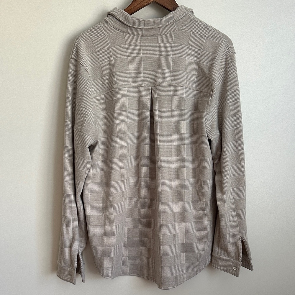 Alpine Men's Casual Beige and Cream Checkered Shirt - Picture 8 of 9
